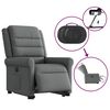 vidaXL Poltrona reclin&aacute;vel elevat&oacute;ria el&eacute;trica tecido cinzento-escuro