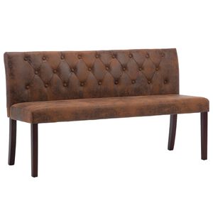 vidaXL Banco 148,5 cm camur&ccedil;a artificial castanho