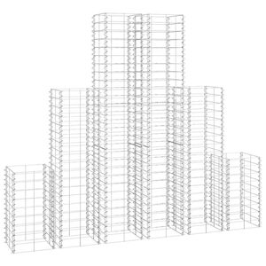 vidaXL Conjunto de gabi&otilde;es 6 pcs arame galvanizado