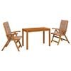 vidaXL Garden Dining Set Natural Madeira S&oacute;lida de Ac&aacute;cia