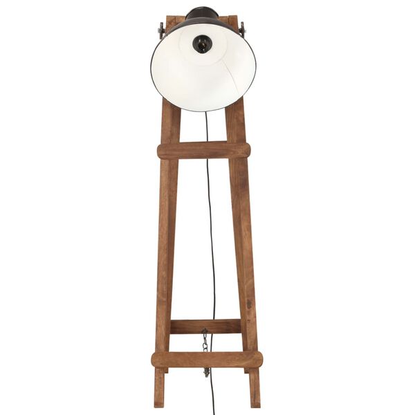 vidaXL Candeeiro de p&eacute; E27 madeira de mangueira maci&ccedil;a preto