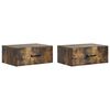 vidaXL Gabinete de Canto Montado na Parede 2 pcs Carvalho Fumado