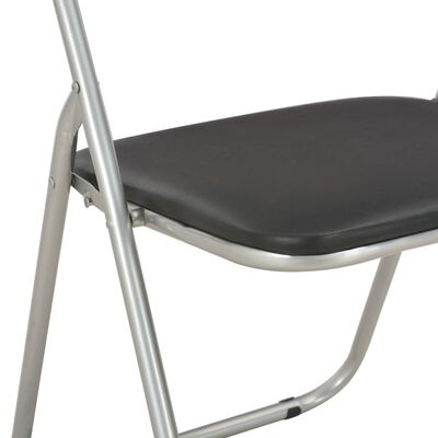 vidaXL Cadeiras de jantar dobráveis 4 pcs couro artificial preto