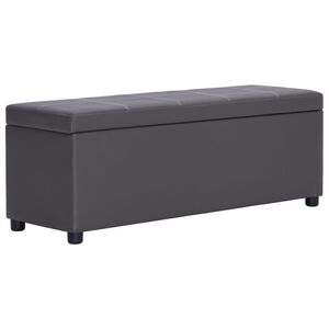 vidaXL Banco c/ compartim. arruma&ccedil;&atilde;o 116 cm couro artificial cinzento