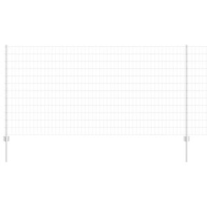 vidaXL Cerca com Poste Prateado