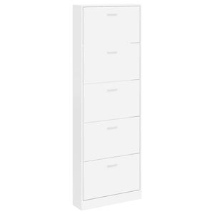 Sapateira com 5 compartimentos em madeira branco
