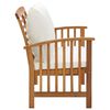vidaXL Banco de jardim c/ almofadões 119 cm madeira de acácia maciça