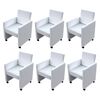 vidaXL Cadeiras de jantar 6 pcs couro artificial branco