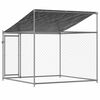 vidaXL Jaula para c&atilde;o com telhado/porta 2x2x2 m a&ccedil;o galvanizado cinza