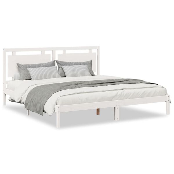 vidaXL Cama extra longa sem colch&atilde;o 200x210 cm madeira maci&ccedil;a