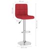 vidaXL Bancos de bar 2 pcs tecido vermelho tinto