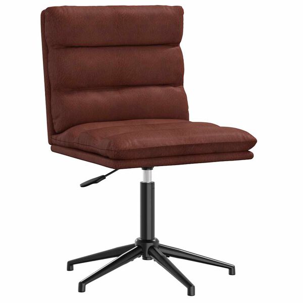 vidaXL Cadeira de jantar em couro sintética castanha brilhante