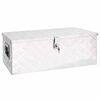 vidaXL Caixa de arruma&ccedil;&atilde;o 80x39x30 cm alum&iacute;nio prateado