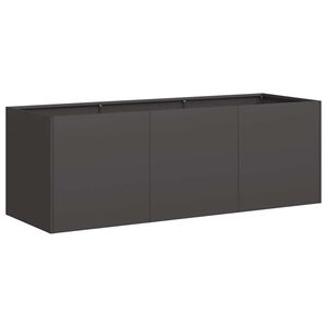 vidaXL Vaso Preto 120x40x40 cm A&ccedil;o Laminado a Frio