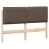 vidaXL Cabeceira estofada com cabeceira Cinza Natural e Claro 135 cm