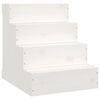 vidaXL Escada p/ animais de estima&ccedil;&atilde;o 40x49x47 cm pinho maci&ccedil;o branco