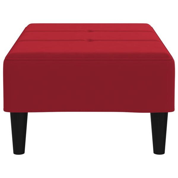 vidaXL Apoio de p&eacute;s 78x56x32 cm veludo vermelho tinto