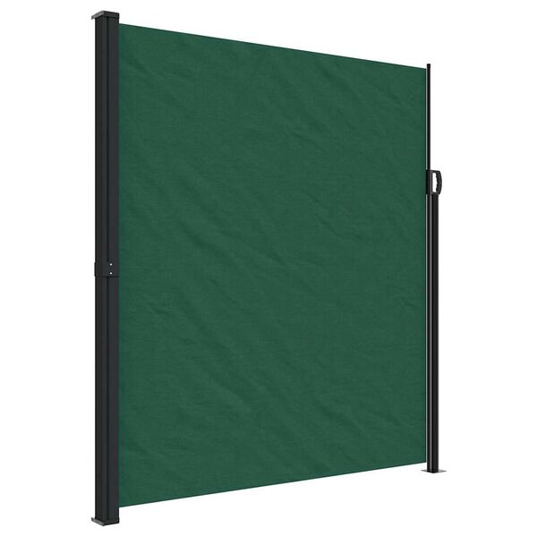 vidaXL Toldo lateral retrátil 220x500 cm verde-escuro