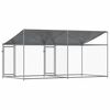 vidaXL Jaula para cão com telhado/portas 4x2x2 m aço galvanizado cinza
