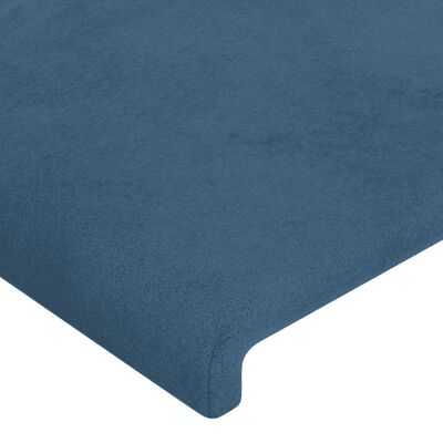vidaXL Cama com molas/colchão 180x200 cm veludo azul-escuro
