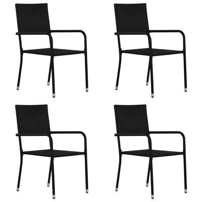 vidaXL Cadeiras de jantar para jardim 4 pcs vime PE preto