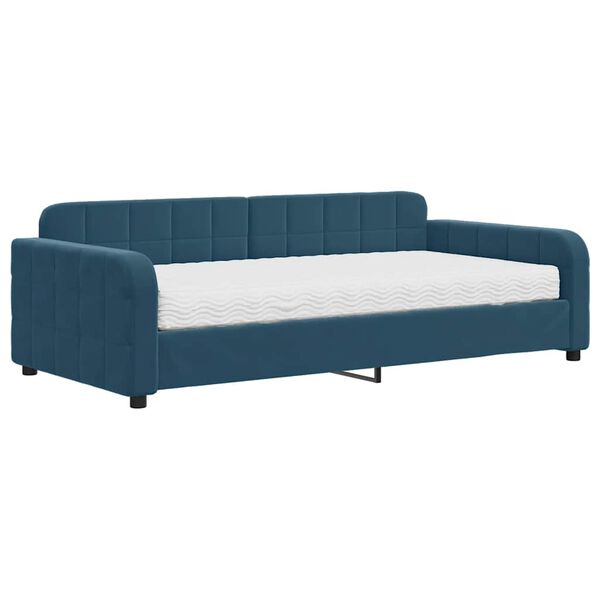 vidaXL Sof&aacute;-cama com colch&atilde;o 100x200 cm veludo azul
