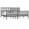 vidaXL Estrutura de cama super king 180x200 cm madeira maci&ccedil;a cinza