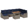 vidaXL Conjunto de Sof&aacute; de Jardim 9 unid. cinzento e azul marinho