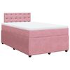vidaXL Cama boxspring com colch&atilde;o 120x190 cm veludo rosa