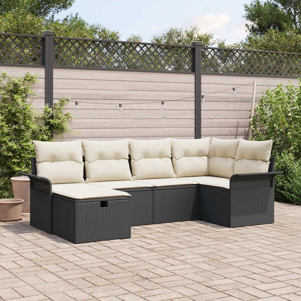 vidaXL Conjunto de Sof&aacute; de Jardim com almofada 6 pcs Rattan Sint&eacute;tico
