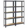 vidaXL Prateleiras de armazenamento de 5 camadas 2 pcs a&ccedil;o antracite