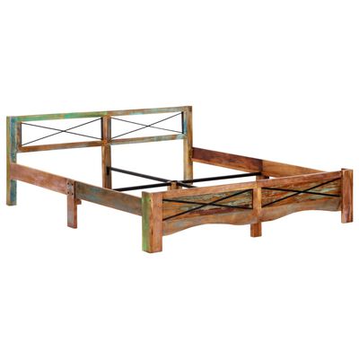 vidaXL Estrutura de cama madeira recuperada maciça 180x200 cm