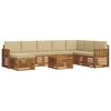 vidaXL Conjunto de Sof&aacute;s para Exterior 9 unid. Natural e Bege