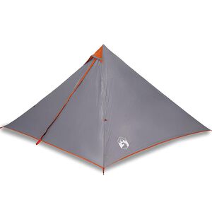 vidaXL Tenda familiar tipi para 7 pessoas impermeável cinza/laranja
