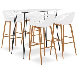 vidaXL 5 pcs conjunto de bar branco