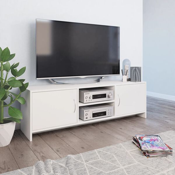vidaXL M&oacute;vel de TV 120x30x37,5 cm contraplacado branco