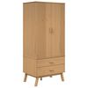 vidaXL Roupeiro OLDEN 76,5x53x172 cm pinho maci&ccedil;o castanho