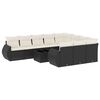 vidaXL 11 pcs conjunto sof&aacute;s de jardim c/ almofad&otilde;es vime PE preto