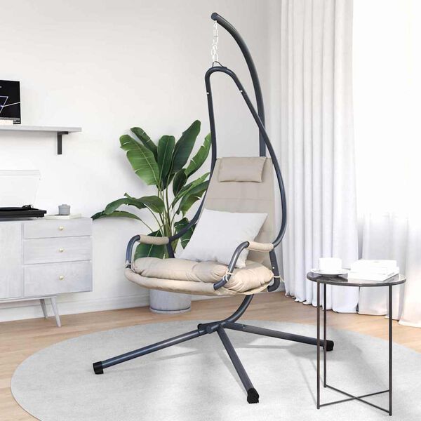 vidaXL Cadeira suspensa tipo ovo Manual Cinzento-acastanhado