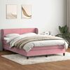 vidaXL Cama com molas/colch&atilde;o 140x220 cm veludo rosa