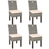 vidaXL Cadeiras de jantar, 4 pcs, vime Kubu e madeira de mangueira