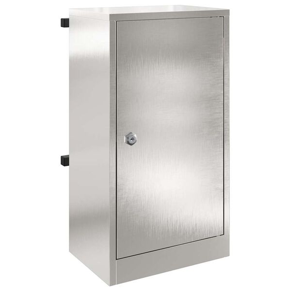 vidaXL caixa de correio com porta Preto 30 x 20 x 55 cm A&ccedil;o inoxid&aacute;vel