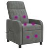 vidaXL Recliner de Massagem Cinzento-Escuro Veludo (V)