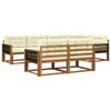 vidaXL Conjunto de Sof&aacute;s para Exterior 7 pcs Natural e Creme