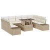 vidaXL Conjunto de Sof&aacute; de Jardim 10 unid. Bege vime PE