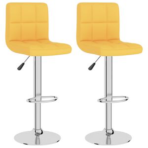 vidaXL Bancos de bar 2 pcs tecido amarelo mostarda