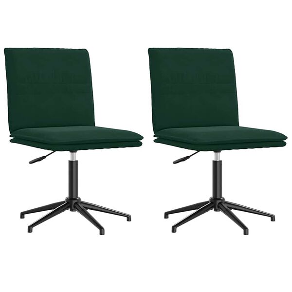 vidaXL Cadeiras de jantar 2 pcs veludo verde-escuro