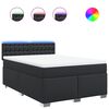 vidaXL Cama com molas/colch&atilde;o 160x200 cm couro artificial preto