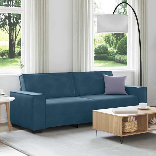 vidaXL Sof&aacute; de 3 lugares 220x78x84 cm veludo azul