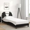 vidaXL Estrutura de cama Viana sem colch&atilde;o couro artif. 80x200 cm preto/branco
